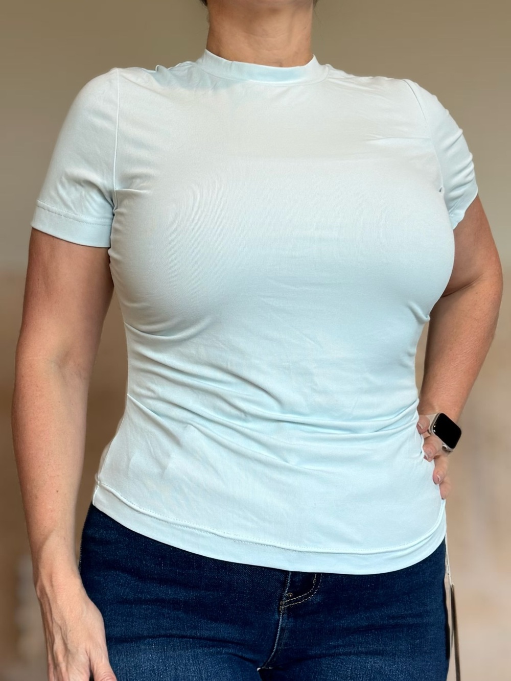 OGL Short Sleeve Crewneck Top - Pale Blue